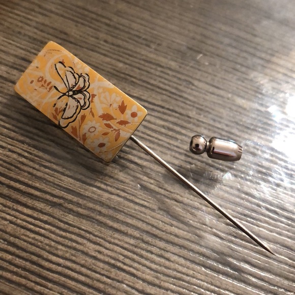 Vintage Reed & Barton Damascene Butterfly Stick Pin signed - Picture 7 of 13